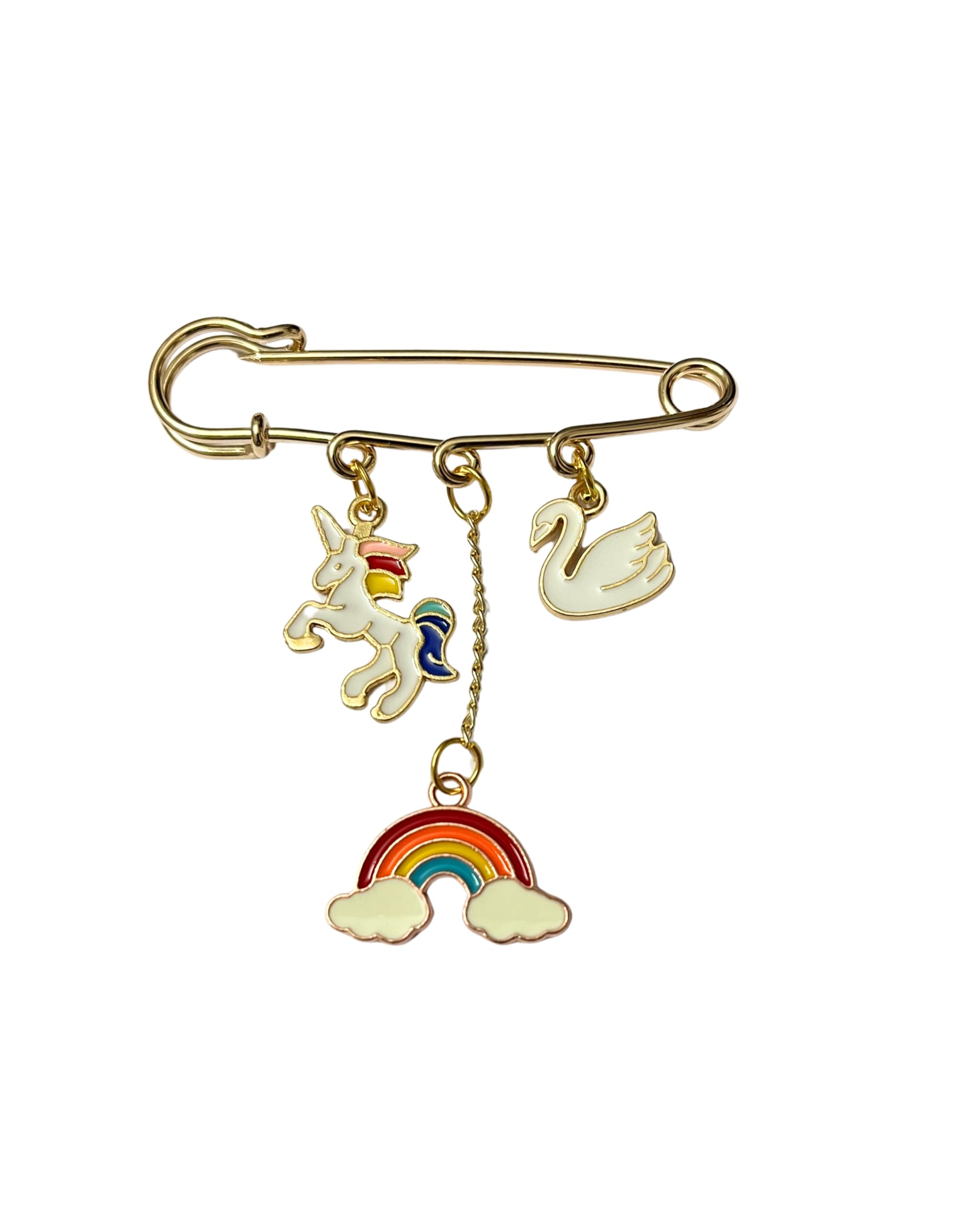 Charms & Aura Fantasy Charm Safety Pin Brooch for Women & Girls-image-29