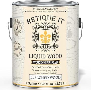 Retique It Woodn Primer - Paint it then stain it - Stainable Wood Fiber Paint Bleached Wood, X-Large