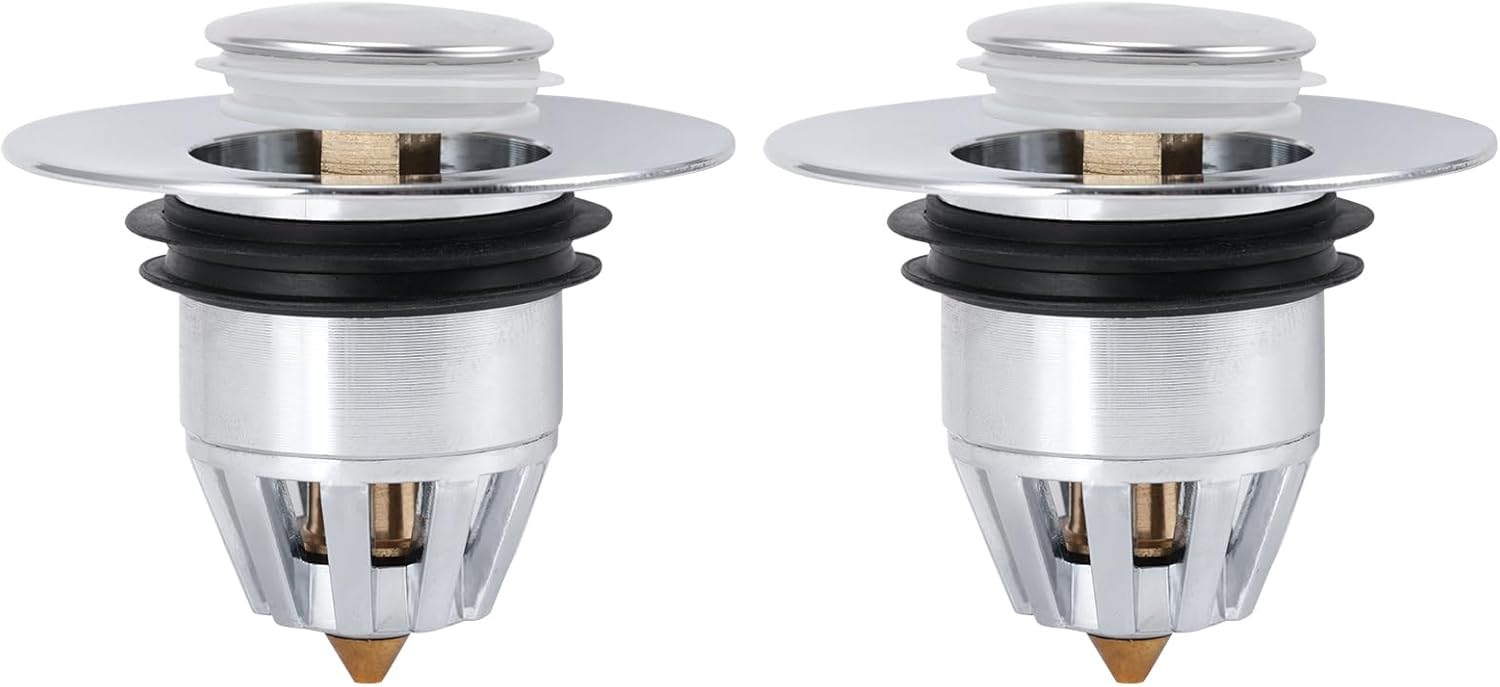 2PCS Bathroom Sink Stopper - Universal 3-in-1 Sink Drain Strainer, Pop-Up Sink Strainer，Magic Drain, with Hair Catcher Anti Clogging Sink Stopper Bathroom Drain