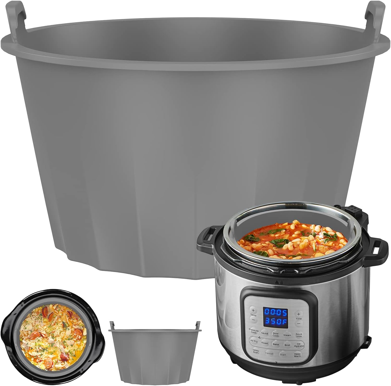 Silicone Slow Cooker Liner for 68QT Pot, Silicone Crock Pot Divider