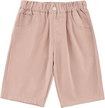 Toddler Boys Shorts Chino Short Summer Cotton Plaid Casual Shorts with Pockets
