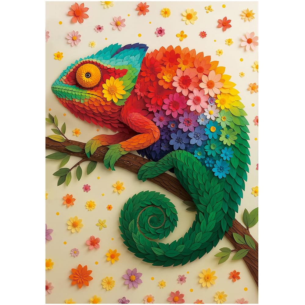 BenBen 500 Piece Jigsaw Puzzles for Adults, Colourful Chameleon, Challenging Puzzles, Puzzle Game for Women Men, Home Décor