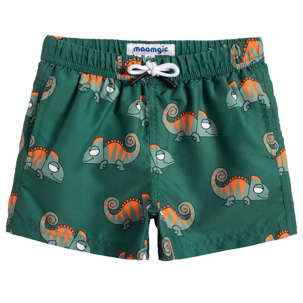 MaaMgic Little Boys' Beach Trunk Toddler Swim Shorts Animal Patterned Boardshorts Lightweight Beach Shorts Adjustable Waist Great for All Ages — view 31