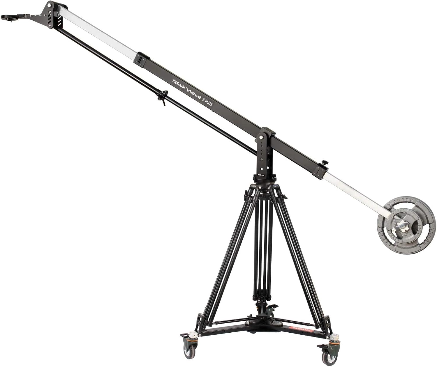PROAIM 10' Wave-2 Camera Jib with CST-100 Heavy-Duty 100mm 2-Stage Tripod & Portable Tripod Dolly. Adjustable 6 to 10' Arm. Payload up to 25kg/55lb (P-WV-2PL-SD)