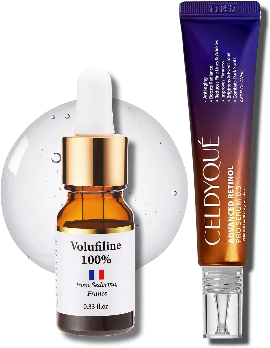 100% Pure Volufiline Concentrate & Advanced Retinol Pro Serum 0.5 - Firming, Anti-Wrinkle, and Radiance-Boosting w/Centella Asiatica Niacinamide Hyaluronic Acid for Mature Skin Korean Skincare
