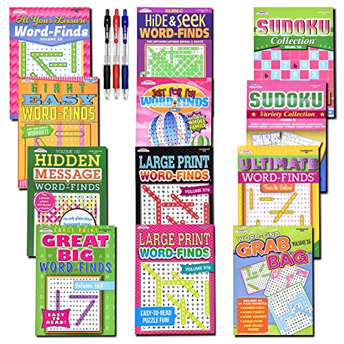 12Pack 950+ Sudoku Book, Sudoku Puzzles for Adults, Large WordSearch