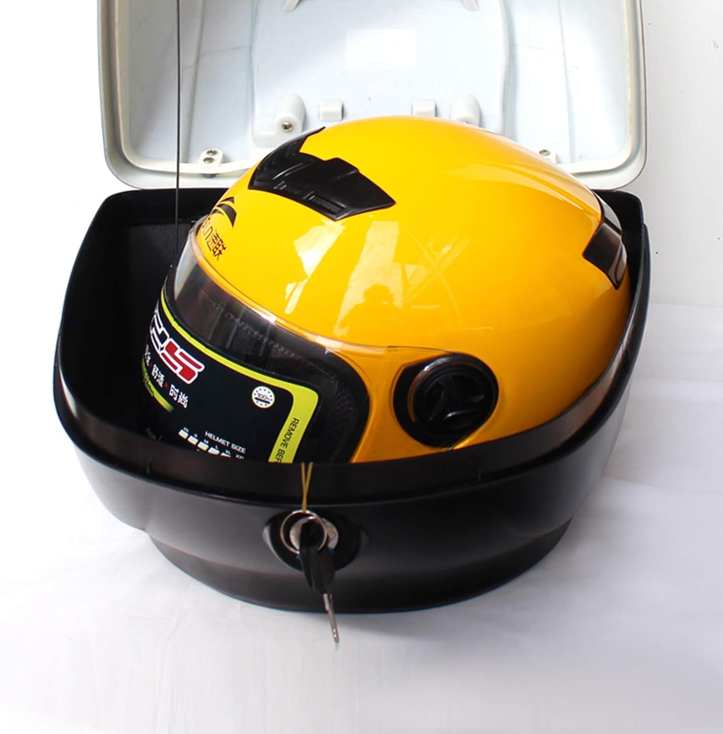 Top case moto en aluminium, coffre à casque, coffre arrière moto universel 65 L, boîte à outils Top case moto en aluminium, coffre à casque, coffre arrière moto universel 65 L, boîte à outils