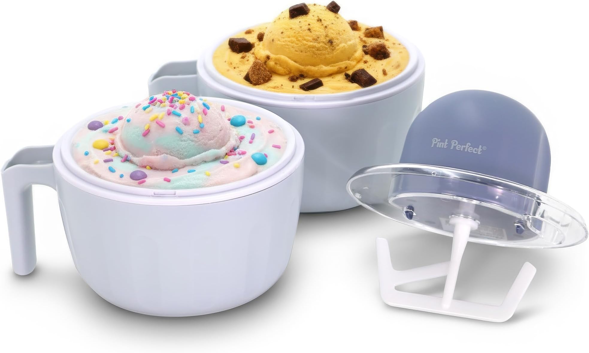 Americana by Elite Pint Perfect™ EIM1205DB Ice Cream Maker, 2 x 1 Pint Capacity Dual Freezing Mugs, Frozen Yogurt, Sorbet, Gelato, Recipes, Periwinkle