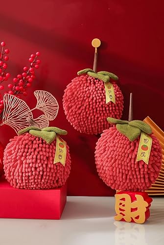 Miniatura 3 de Paquete de 2 toallas de mano de felpilla suaves y absorbentes, bonitas toallas decorativas secas a mano con bucles para colgar para cocina y baño