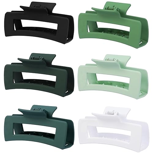 Miniatura 27 de Pinzas grandes para el cabello de 4 pulgadas, 6 piezas, pinzas grandes para cabello grueso, pinzas cuadradas para el cabello para mujeres, pinzas Té