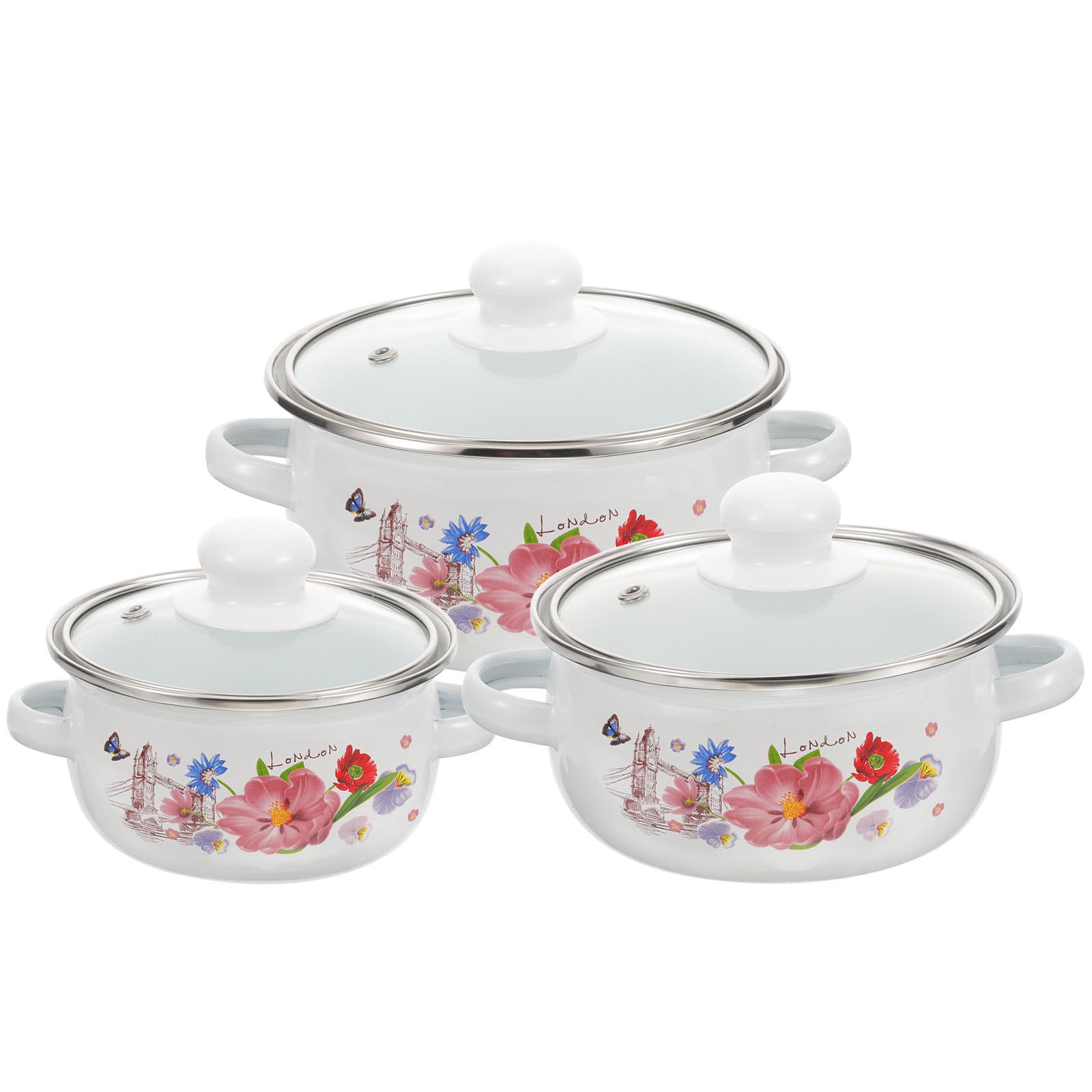 Casseroles émaillées vintage pour cuisson quotidienne de potages et soupes