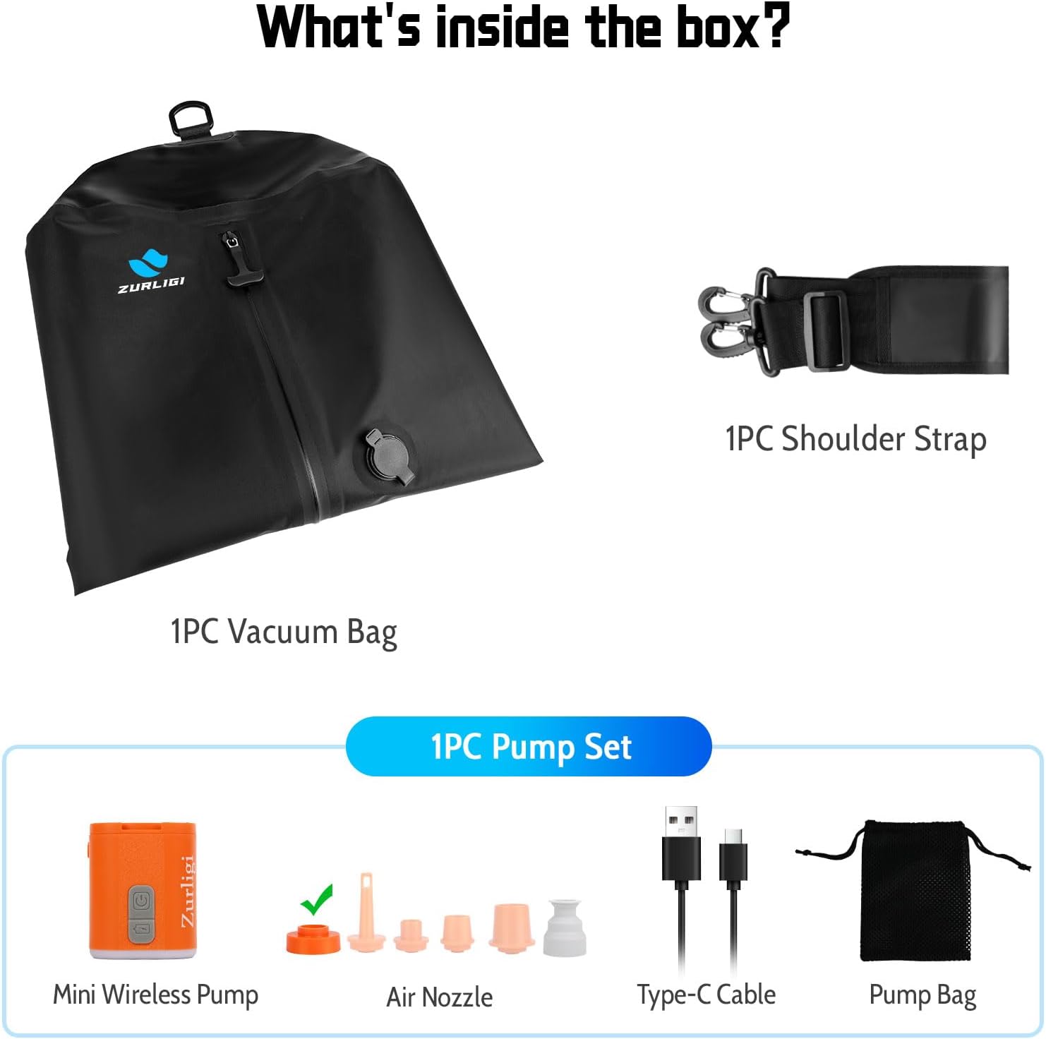 Zurligi Vacuum Bag with Pump for Travel – IPX8 Waterproof Reusable 39L Carry-On Compression Bag with Shoulder Strap for Clothes, Suitcase & Luggage(1-Pack, Black) - Image 9