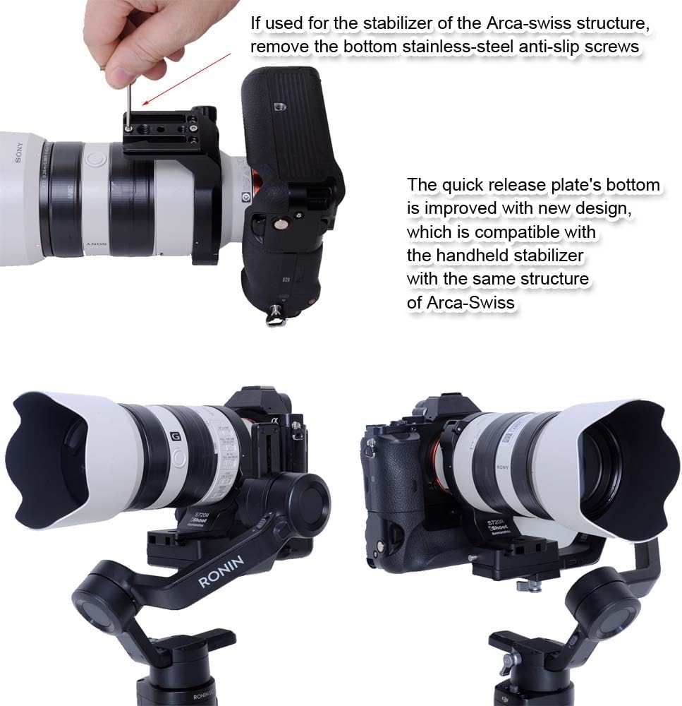 Metal Lens Collar Tripod Mount Ring Compatible with Sony FE 70-200mm F4 Macro G OSS II, Lens Support Holder Bracket Bottom Arca-Swiss Fit Quick Release Plate for Arca Clamp Head & Stabilizer