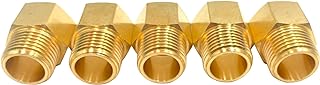 5 Pack Solid Brass 1/2" Female NPT x 1/2" Male NPT Thread Brass Hex Pipe Fittings Adaptor,Brass Pipe Fitting,1/2'' NPT Brass Extension coupling