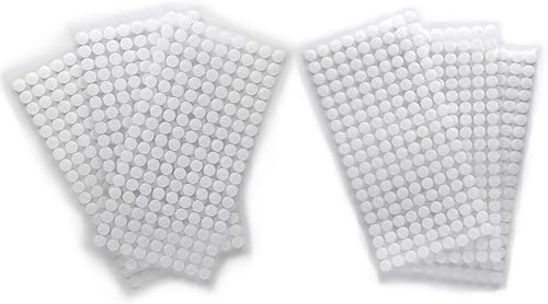 Miniatura 2 de Vkey 1008pcs 0.39in Diámetro Sticky Back Monedas Gancho Loop Puntos Autoadhesivos Blanco