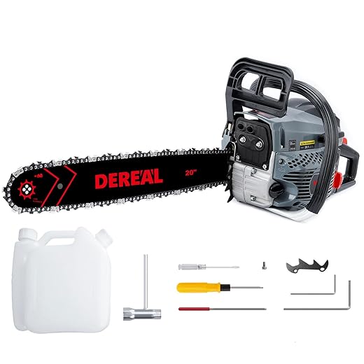 Gas Chainsaws 20 Inch 62CC Gas Powered Chainsaw 3.4HP 2 Stroke Engine Gas Power Chain Saw for Cutting Wood Outdoor Garden Farm Home