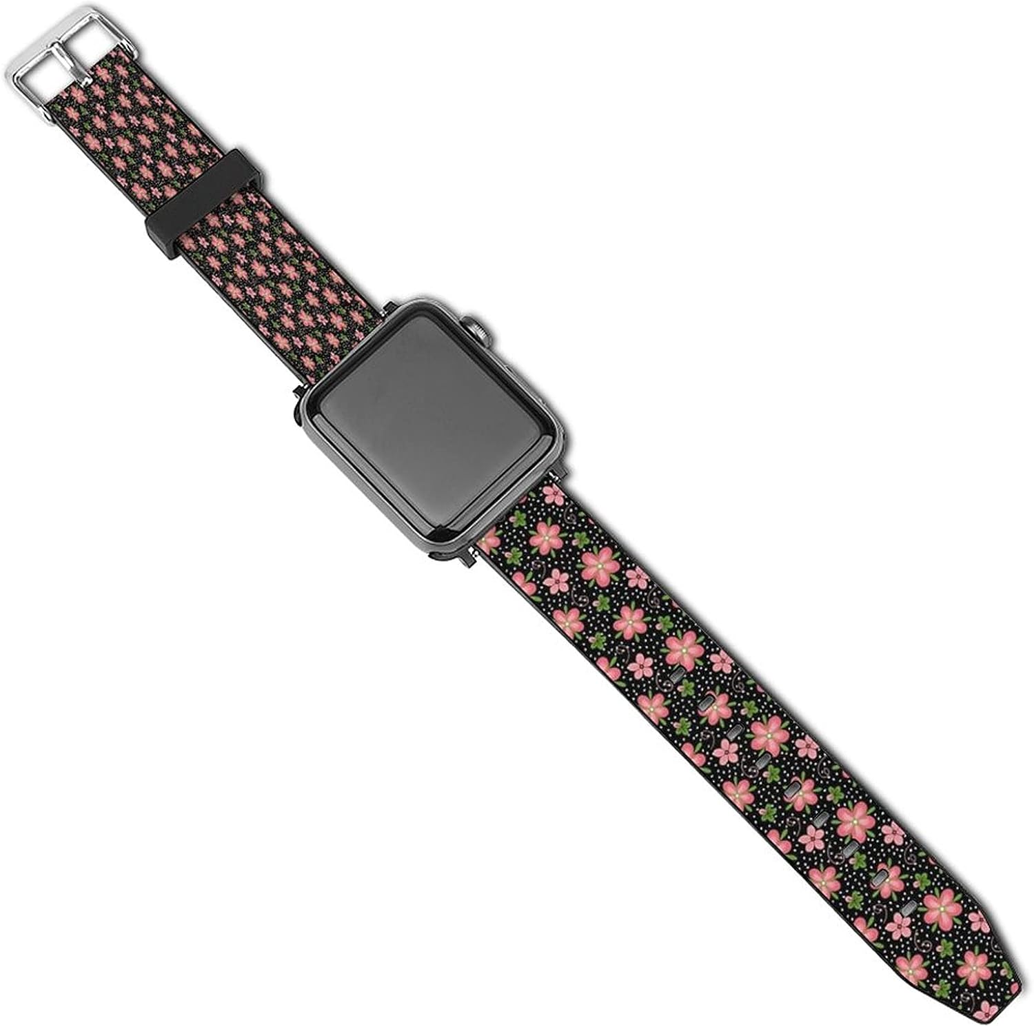 Pink Flowers Apple Watch Band 38mm 40mm 44mm 42mm Women Men