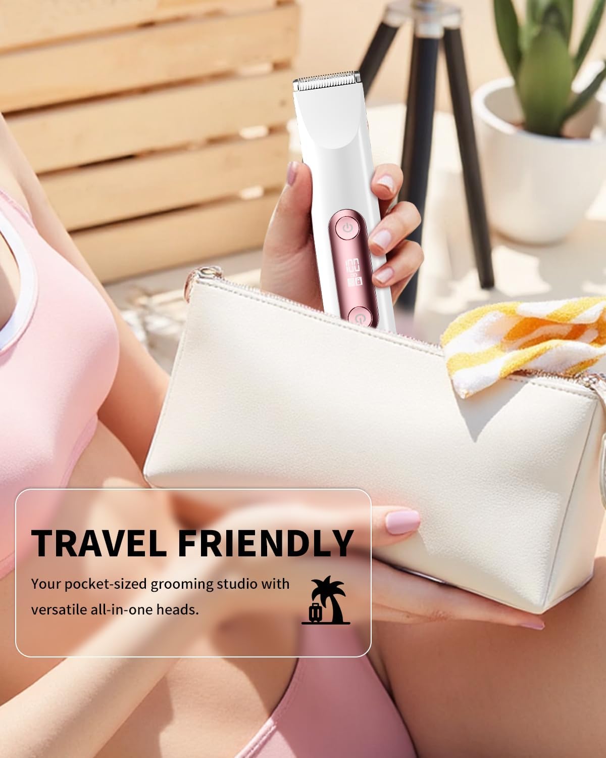 Ufree Bikini Trimmer Electric Razors for Women Dual Head, Pubic Body Hair Trimmer Electric Shaver for Face, Legs, Arm, Rechargeable Lady Shaver Waterproof, Summer Grooming Kit, Gifts for Her - Image 8