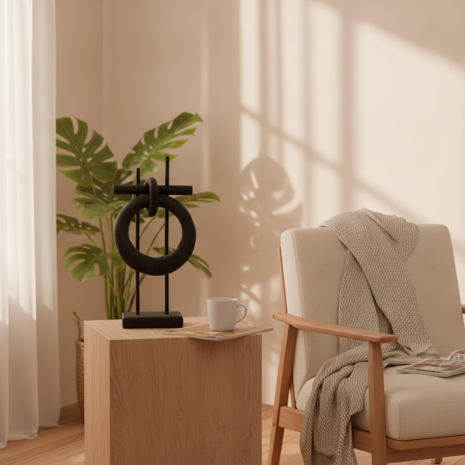 MagiDeal Pieza corativa Geométrica Resina con Acabado y Base Firme para Exhibición en Superficies Planas Apta para Centros