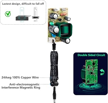 Chanzon 12V 0.5A 6W Power Supply AC DC Switching Adapter, 12 Volt .5a AC/DC Wall Wart Converter Transformer, 100-240v 50 60HZ Input with 12vdc 500ma Output