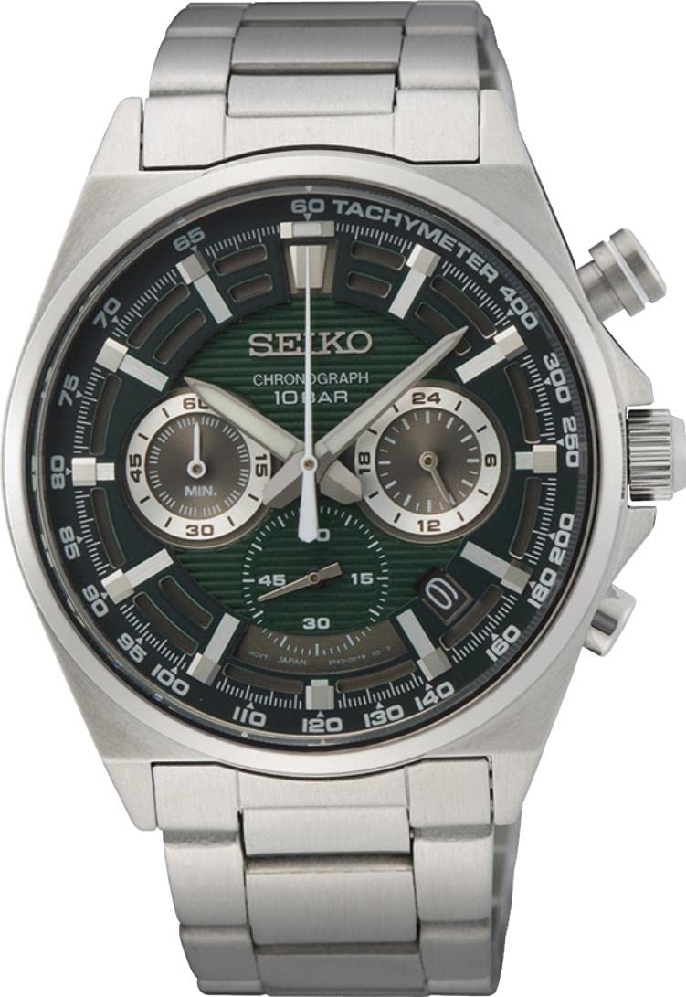 Seiko Men Chronograph Quartz Watch with Stainless Steel Strap SSB405P1