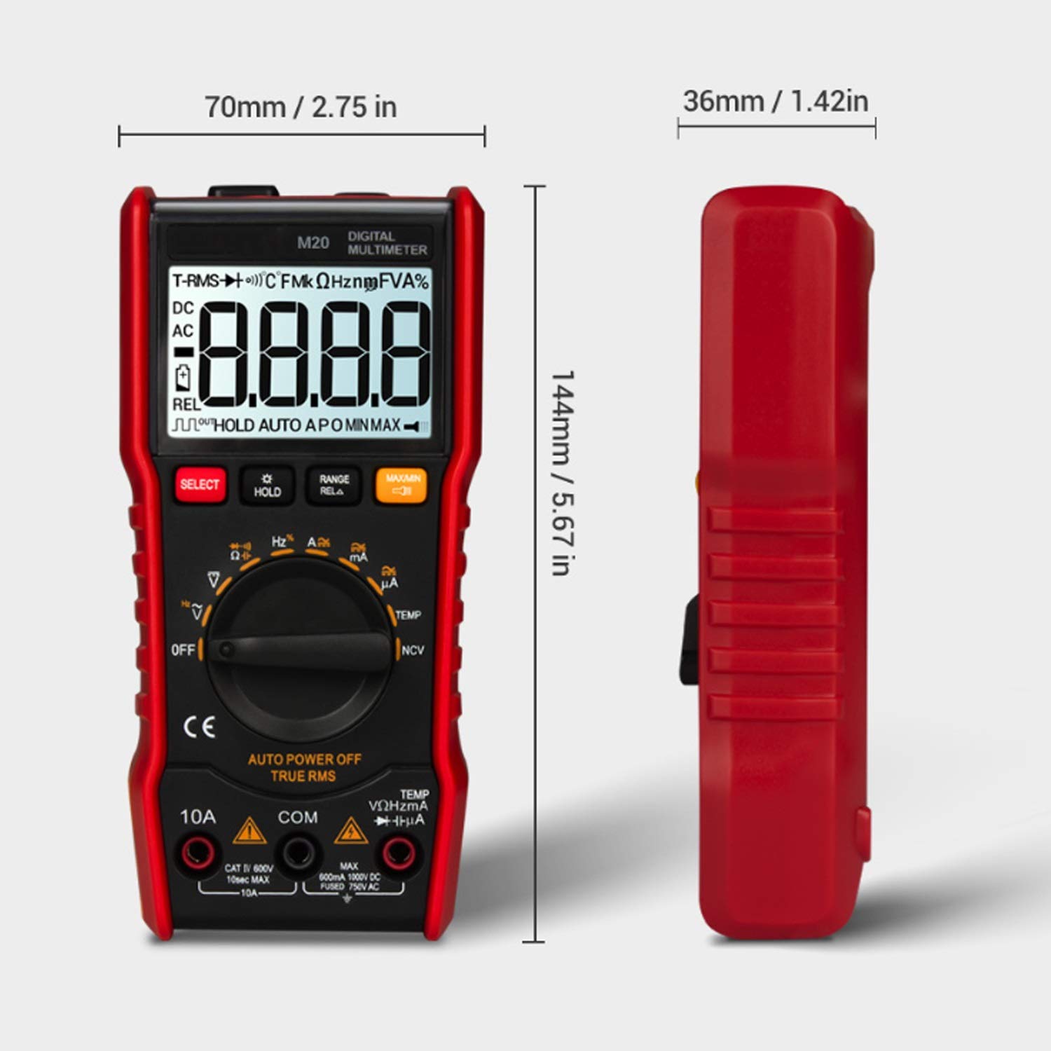 Multímetro AN-M20 portátil inteligente multímetro digital auto rango Medidor de AC/DC Voltaje Reparación LCD Multímetros Tester Para herramientas domésticas, automotriz.