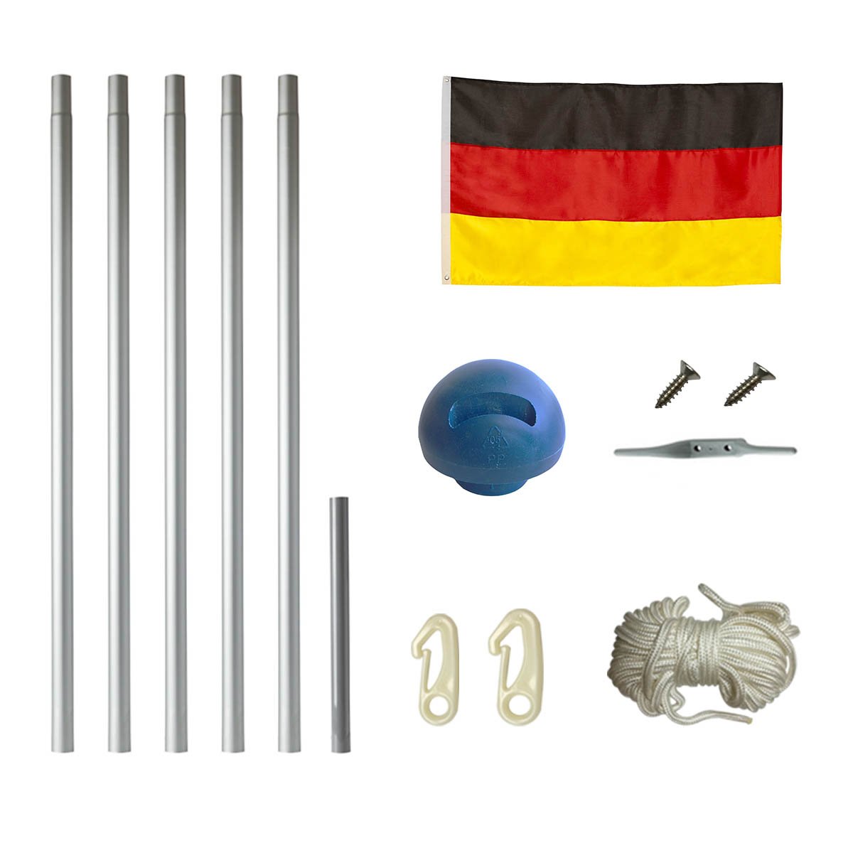 BGF Alu Fahnenmast 6,50 m Flaggenstange