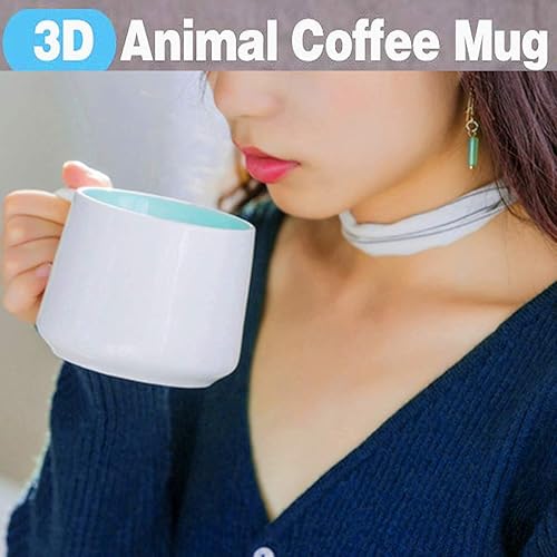 Miniatura 6 de Tazas de café de cerámica con diseño de vaca, 3 piezas, tazas de café de cerámica con manualidades, porcelana pequeña, vaca y cuchara, taza de
