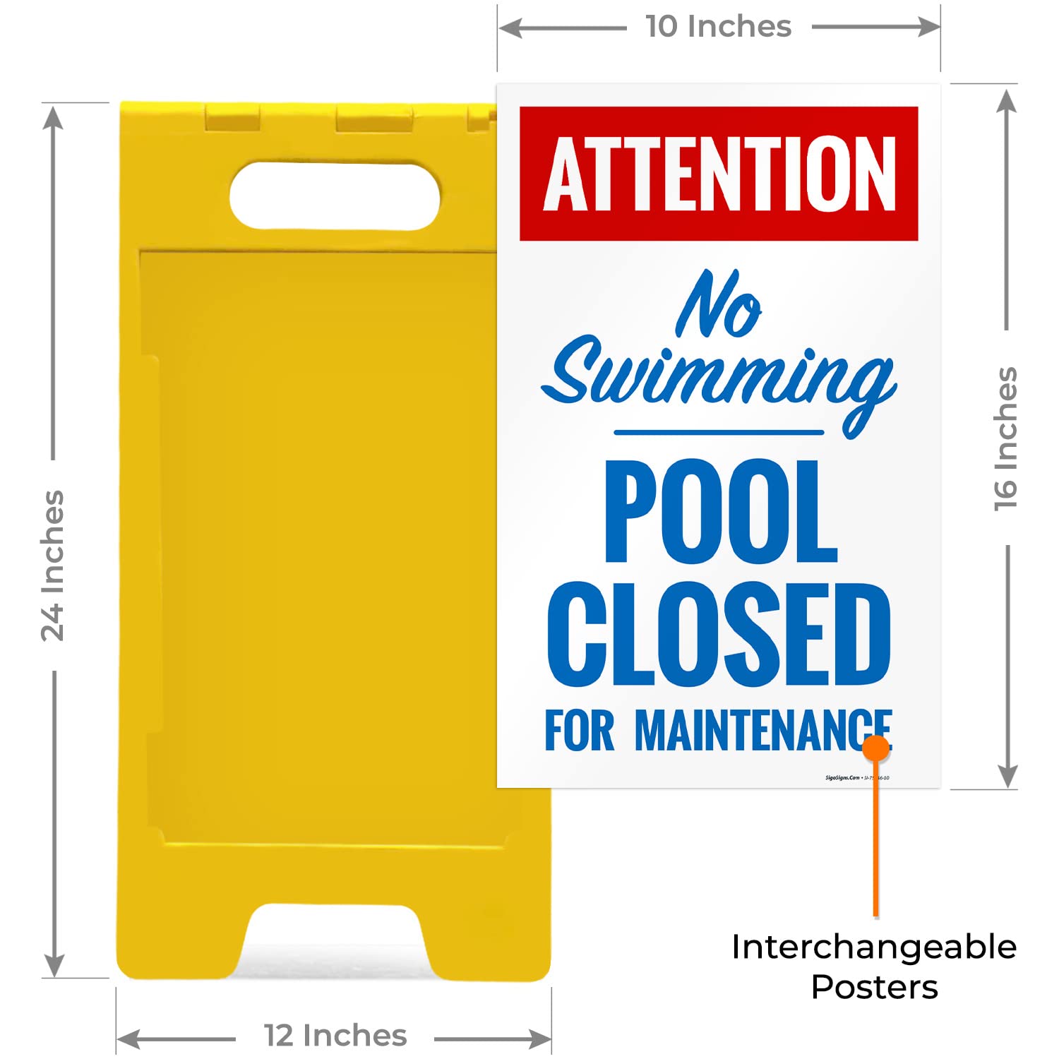 Attention Pool Closed For Maintenance No Swimming Folding