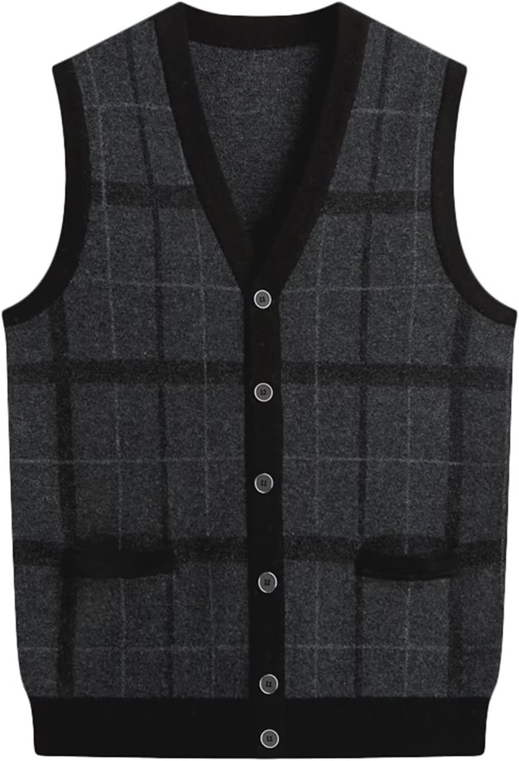 ZMNKH Kaschmir Pullunder Herren - 100% Kaschmir Weste V-Ausschnitt