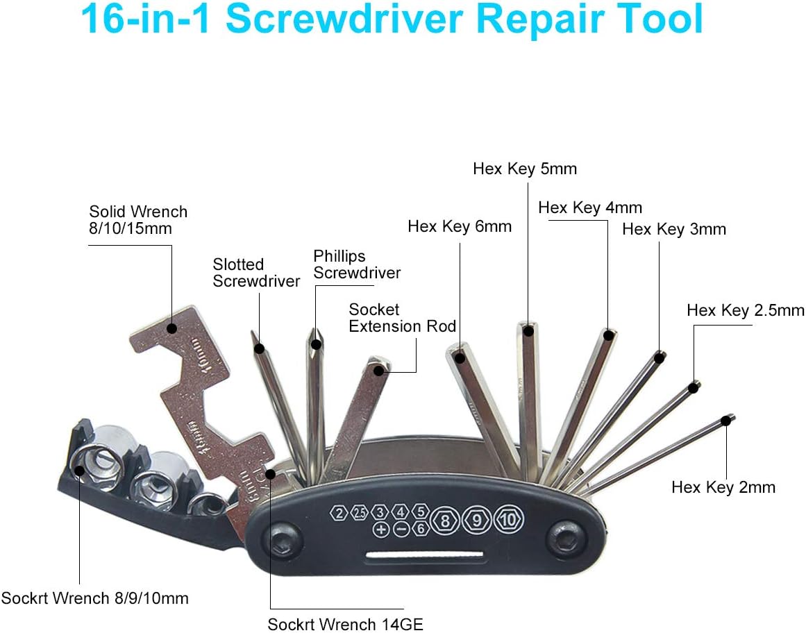 CHUMXINY Bike Repair Kit, Bike Tire Repair Tool Kit Contains 16-in-1 Tool,120Psi Mini Bicycle Pump, Bike Patch Kit, Used for Mountain Bike and Road Bike. : Sports & Outdoors