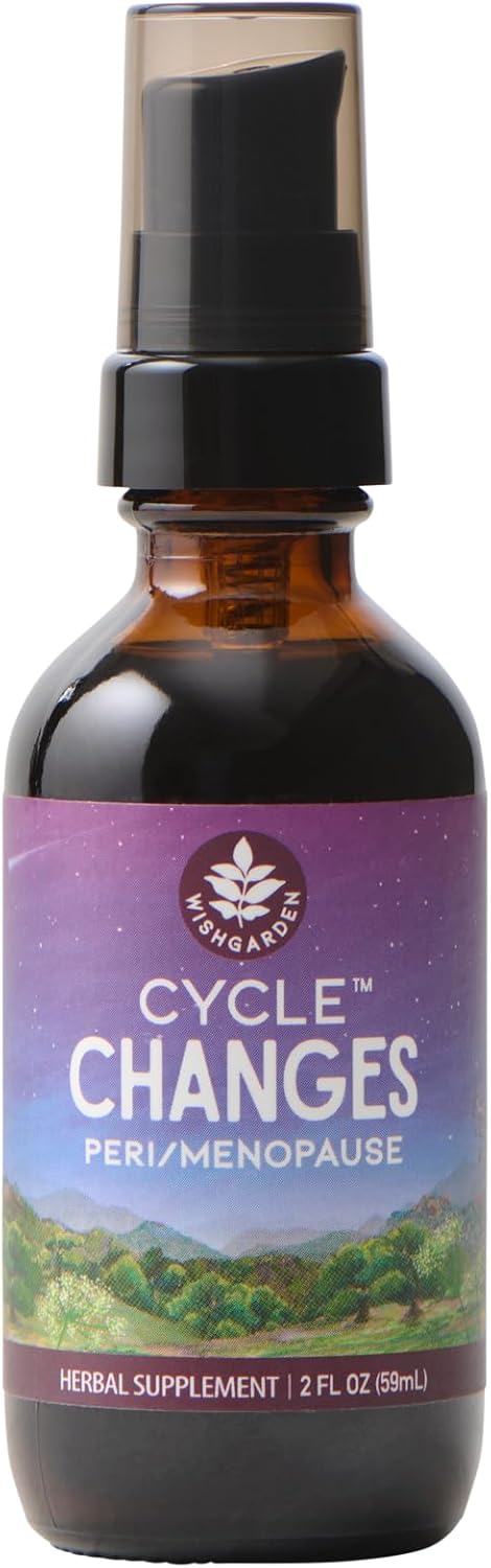 WishGarden Herbs Cycle Changes Herbal Menopause Support - Plant-Based Supplement w/Black Cohosh, Wild Yam & Vitex Supports Hormone Balance for Women in Transition from Perimenopause to Menopause, 2oz