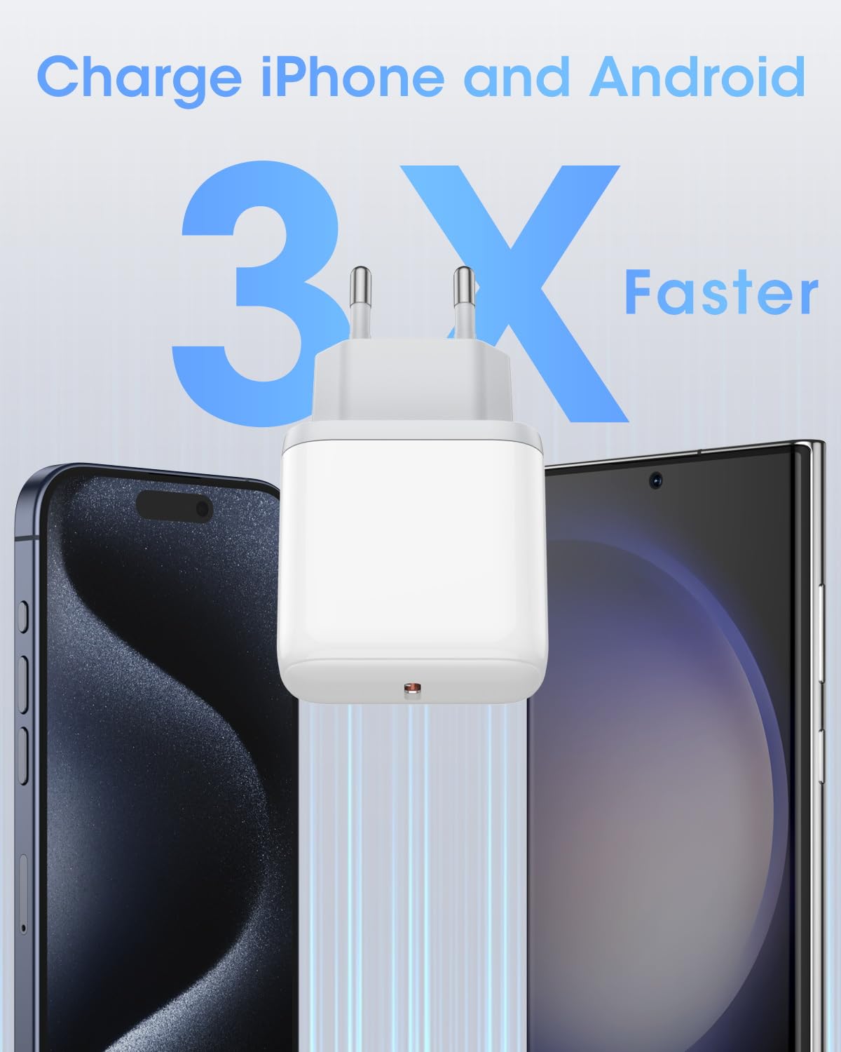 Caricatore Rapido iPhone [Certificato MFi] 2 pack 20W Caricabatterie USB C e Cavo Type C 2M,20W Caricabatteria Veloce Spinotto Alimentatore Presa Ricarica per iPhone 15/Samsung Galaxy S23/S23+/iPad,