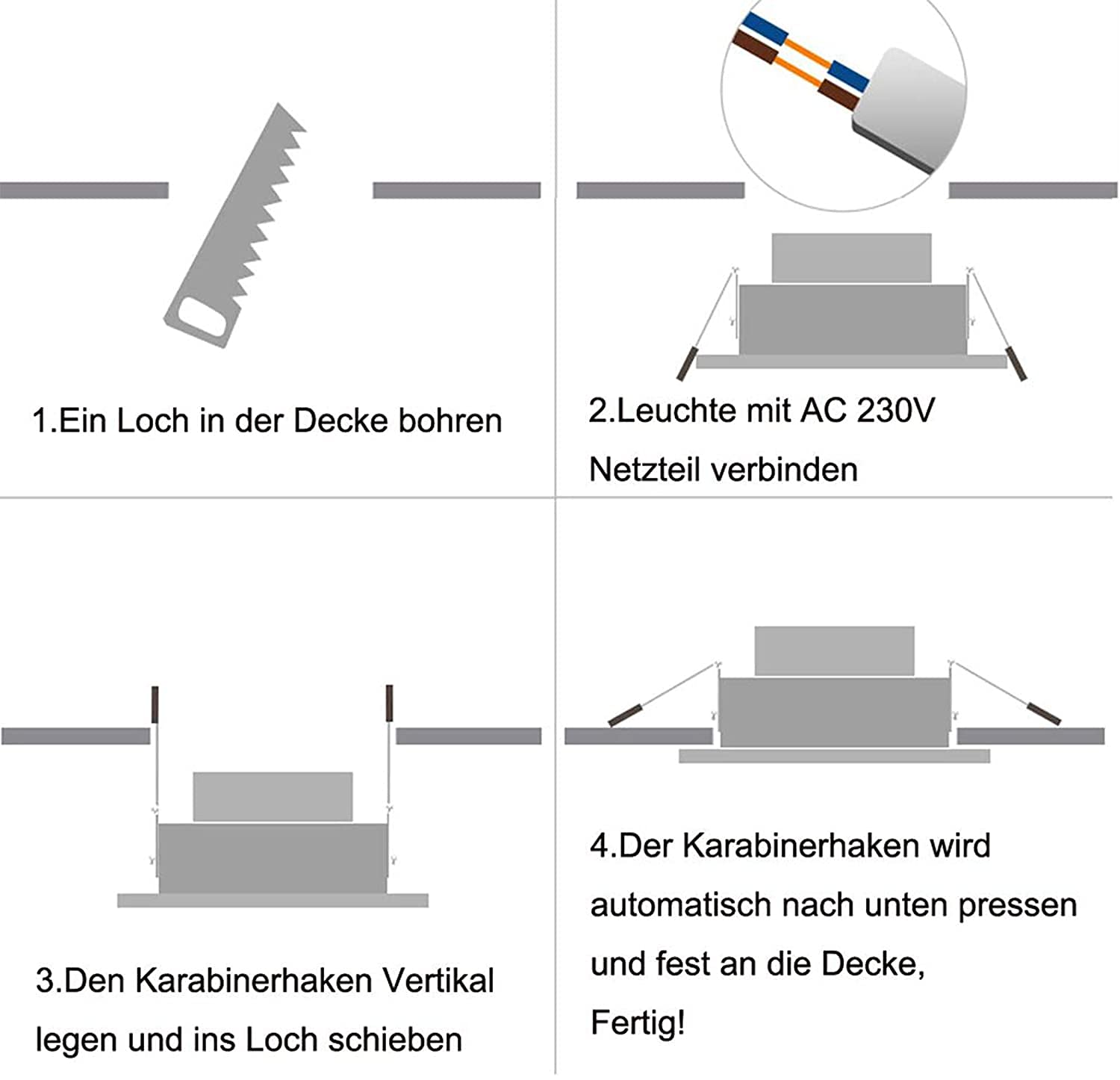 Froadp Set di 20 faretti da incasso a LED, 230 V, faretto da soffitto piatto, in alluminio, per casa, soggiorno, bagno, cucina, ufficio (3 W, bianco freddo)