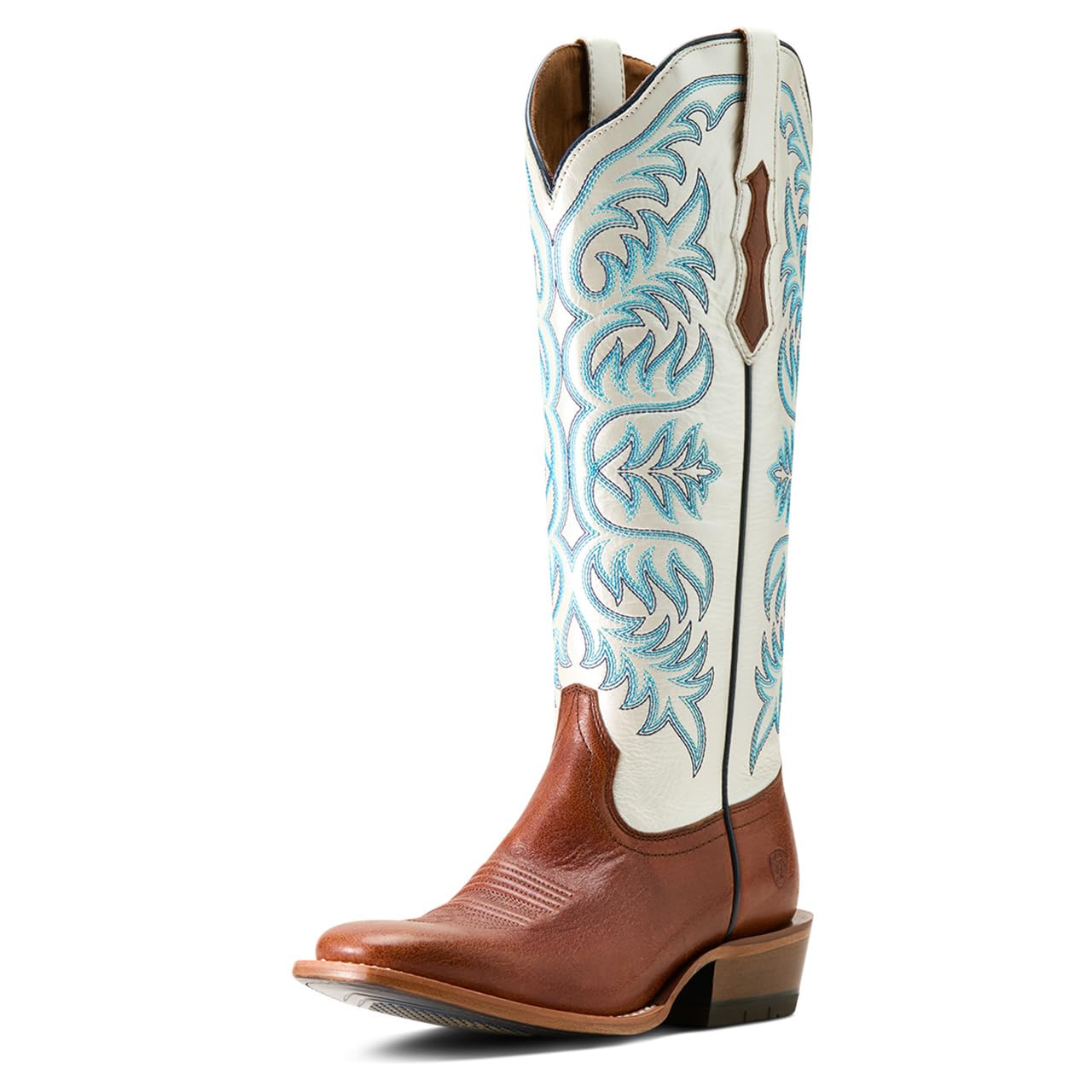 ARIAT Women's Futurity Blanche Western Boot, Dark Cognac/Pearly White, 9