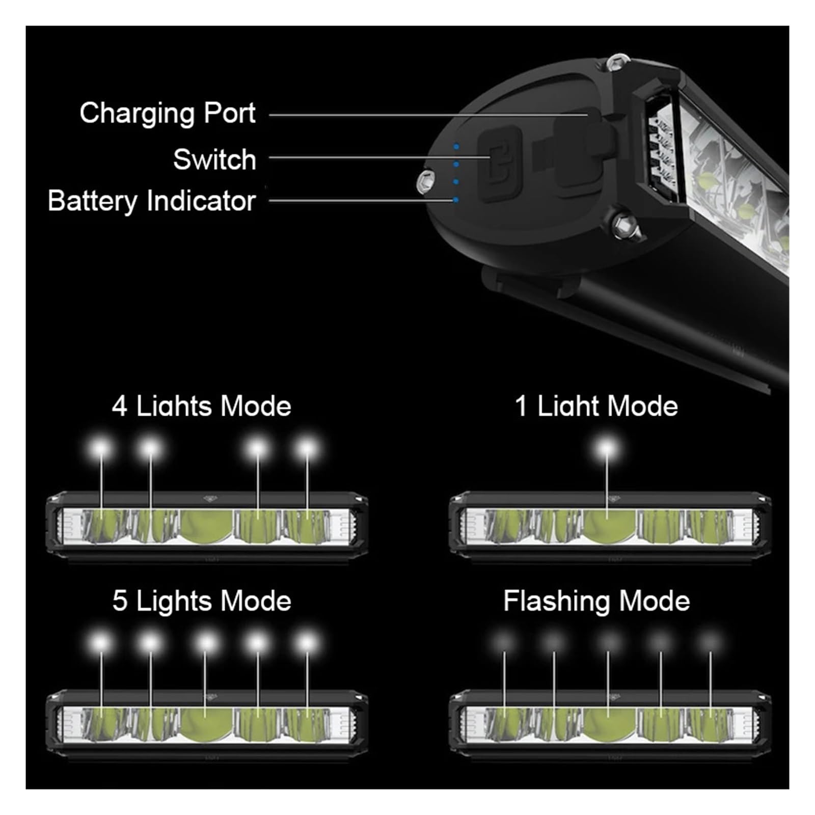 1 luz Delantera for Bicicleta de 10000 mAh con función de Banco de energía.