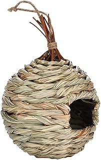 BCOATH Ninho De Pássaro Fora Da Casa Decoração Tecido Ninho De Pássaro Casa De Pássaro Pendurado Casa De Pássaro Palha Esférico Caqui Ninho De Pássaro Grama Pendurado Cabana De Pássaro