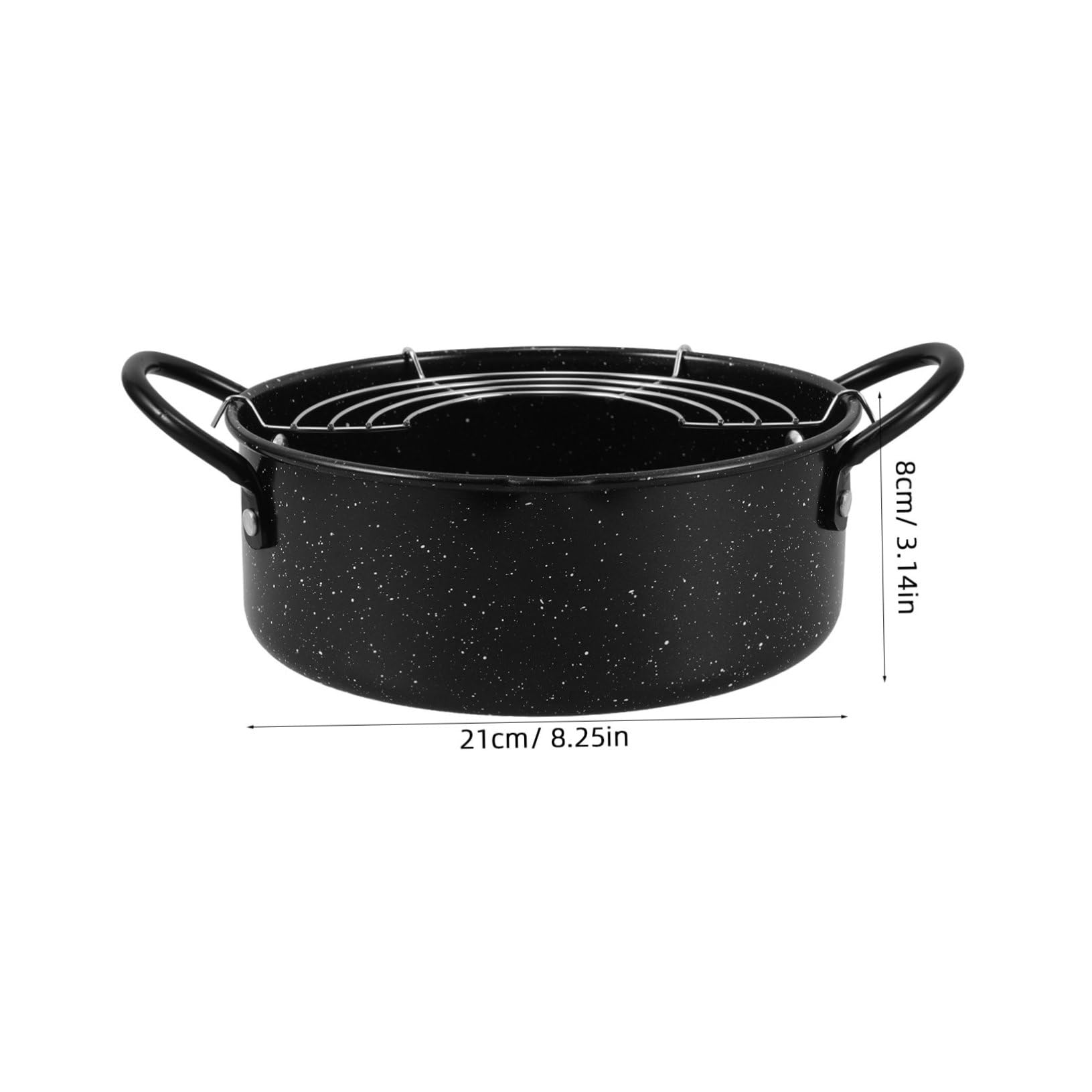 OKUMEYR Household Fryer with Filter Compact Deep Frying Pot for Induction Cooker Gas Stove Efficient Oil Drainer for Tempura Chicken Wings Easy Clean Design