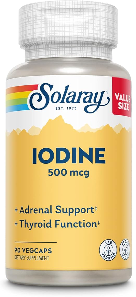Solaray Iodine 500 mcg, Iodine Supplement for Healthy