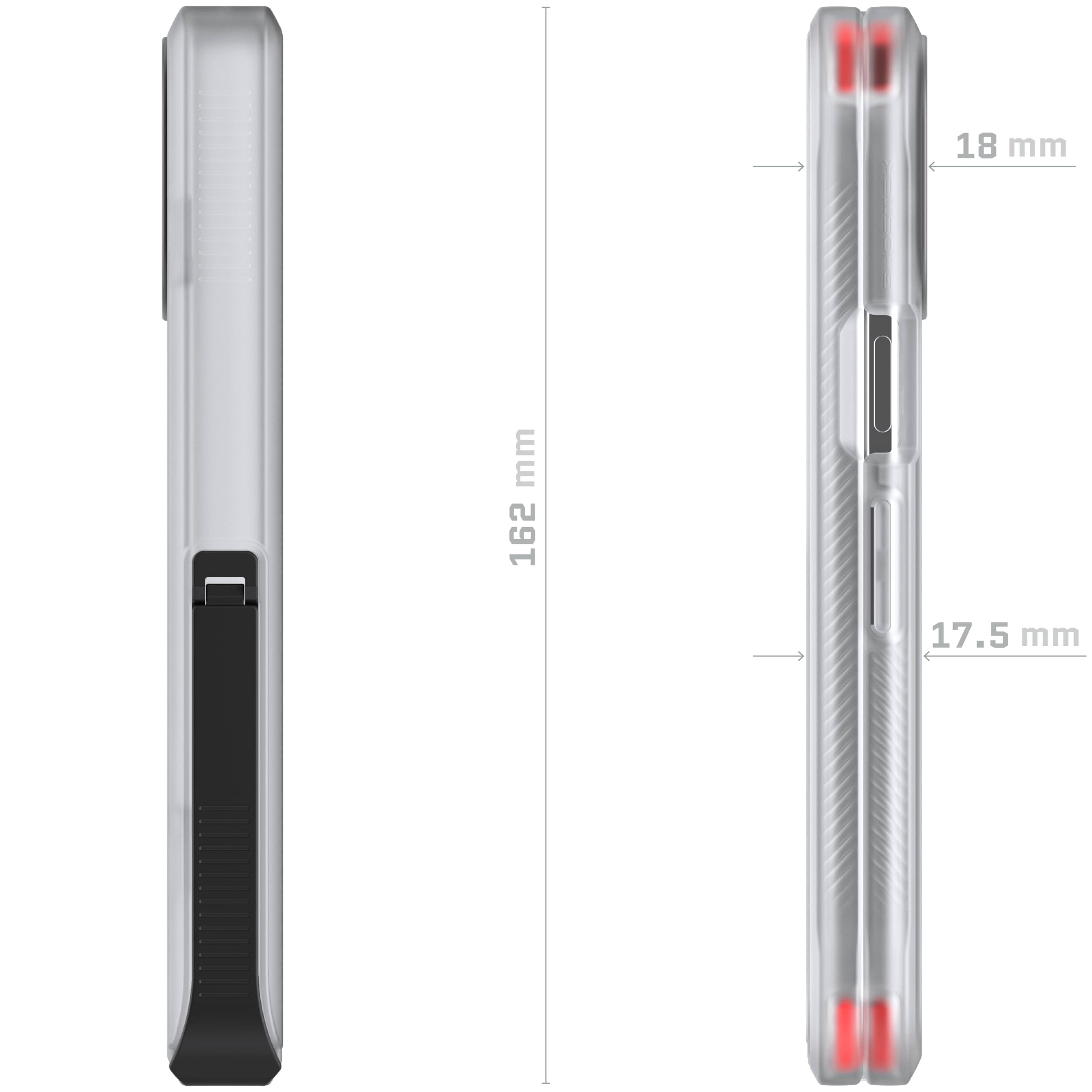 Ghostek Covert Clear Pixel 9 Pro Fold - Custodia pieghevole con cavalletto integrato e protezione completa della cerniera, antiurto, progettata per Google Pixel 9 Pro Fold 2024 (8") (trasparente)