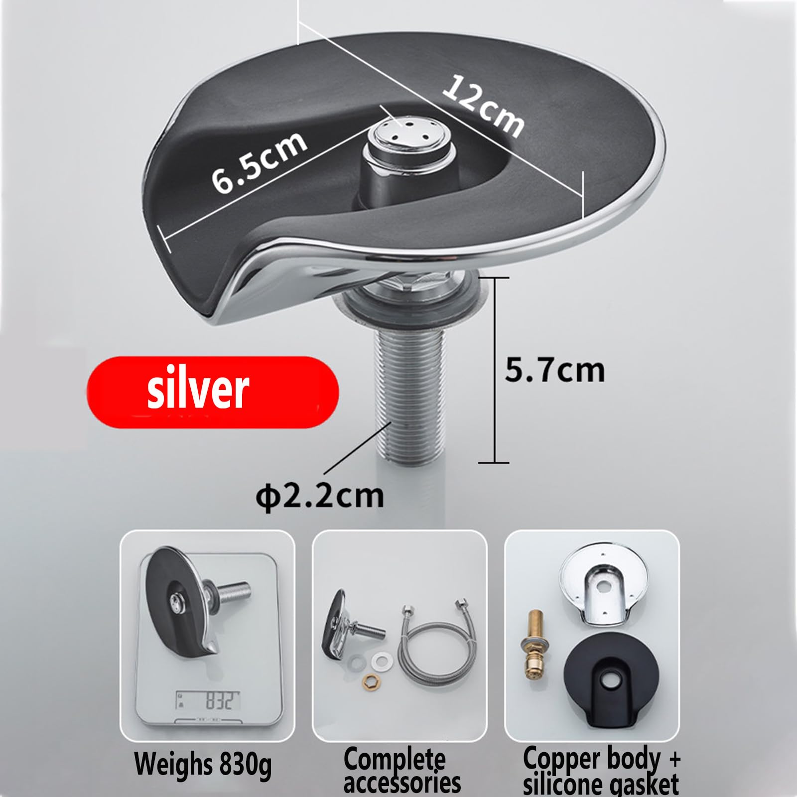 Enjuague automático de vidrio para fregadero de cocina, lavadora de tazas de café con almohadilla de silicona, se adapta a diámetro de apertura de 22 a 40 mm, herramienta de limpieza ideal para el