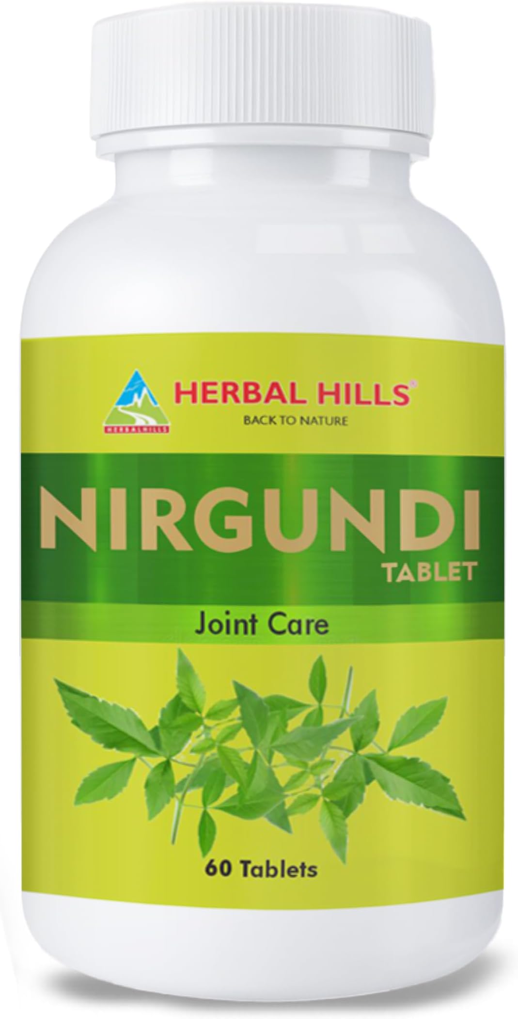 Herbal Hills Nirgundi tablets (Vitex negundo) 500mg for Joint Care & various health benefits (60 Tablets)