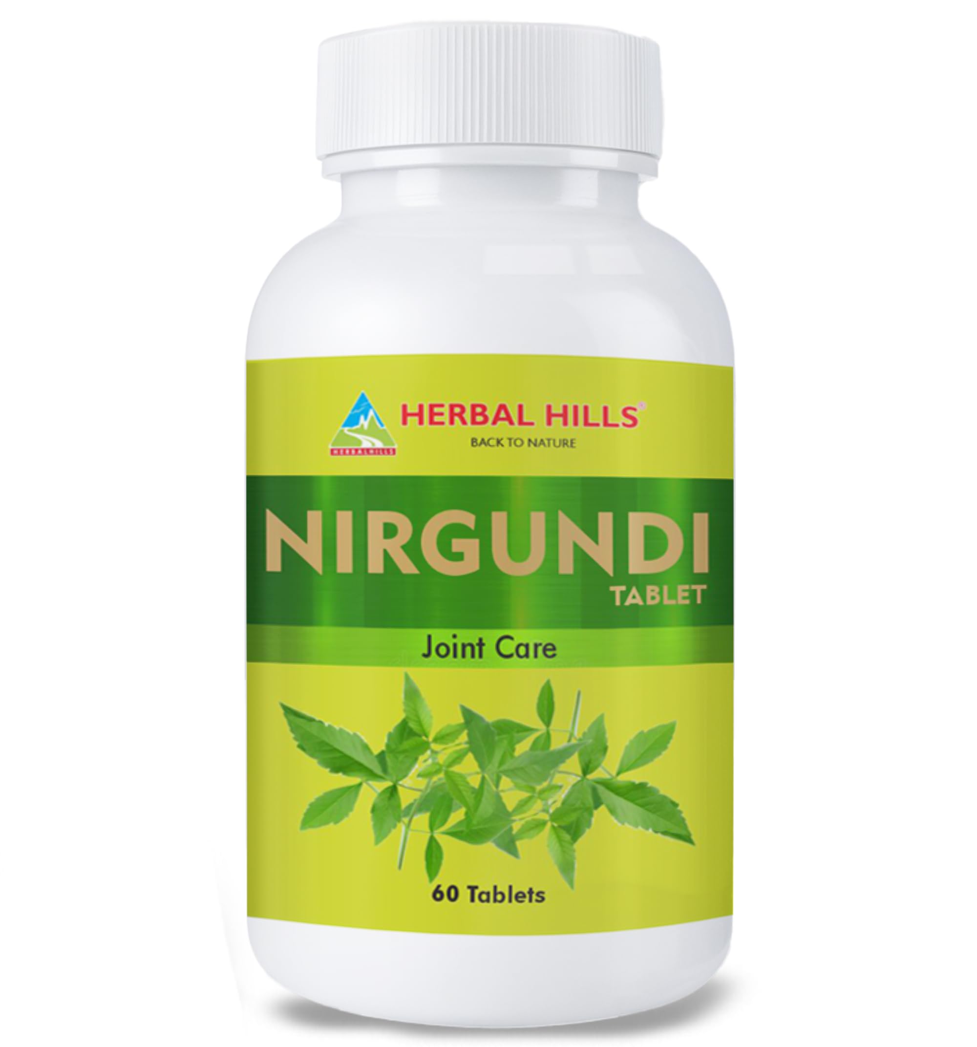 Herbal Hills Nirgundi tablets (Vitex negundo) 500mg for Joint Care & various health benefits (60 Tablets)
