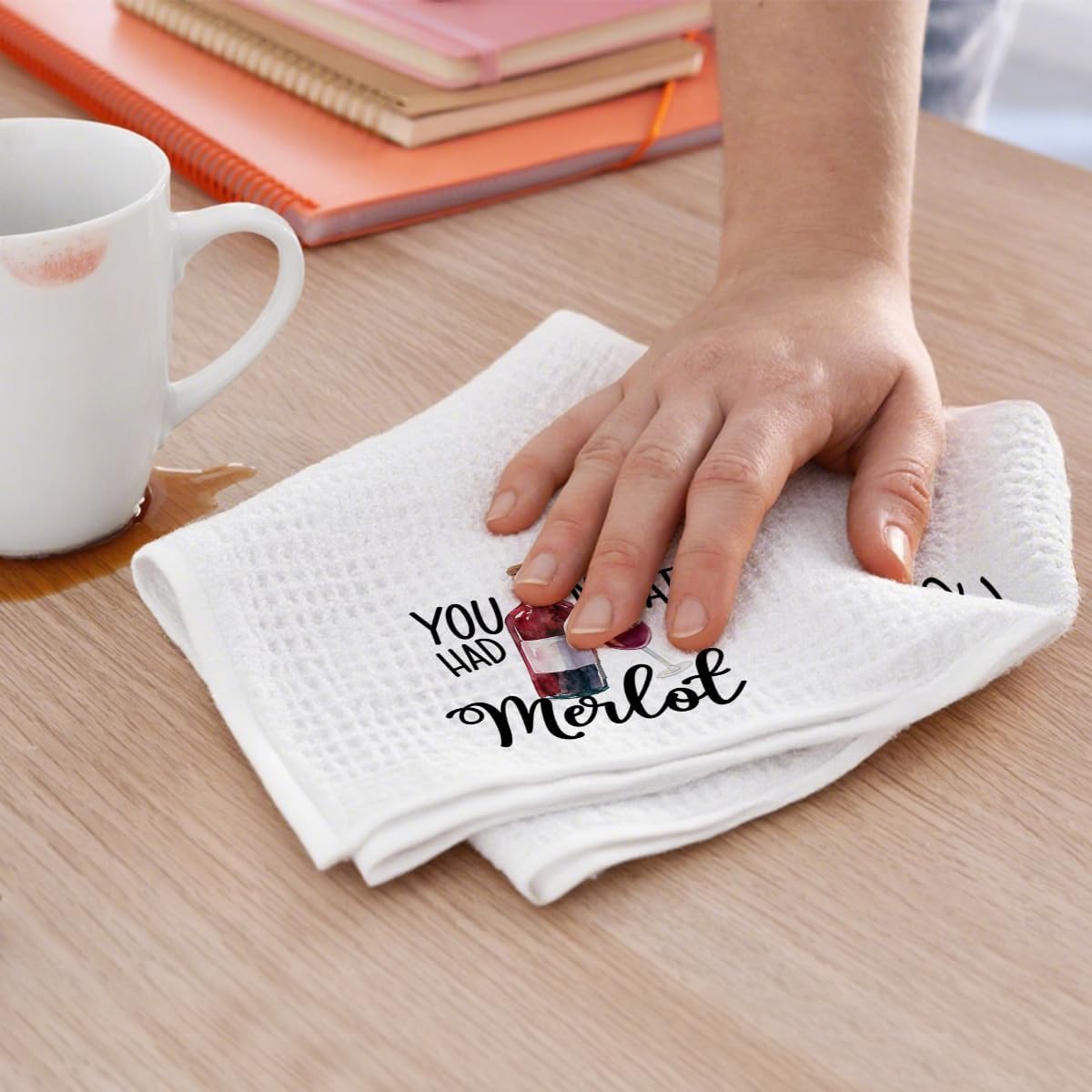 4Pcs Funny Wine Kitchen Towels 24x14 Inch, Merlot Cab Alcohol Decor Waffle Weave Hand Towels for Kitchen Bar, White Absorbent Microfiber Dish Cloth Tea Towel, Housewarming Gifts for Women Hostess - Image 5