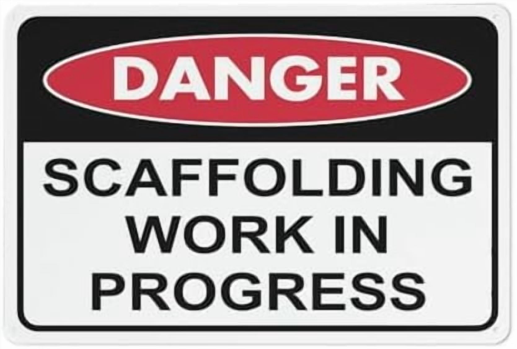 (2-Pack) Metal Tin Sign Danger Scaffolding Work In Progress Sign For 8""X12""