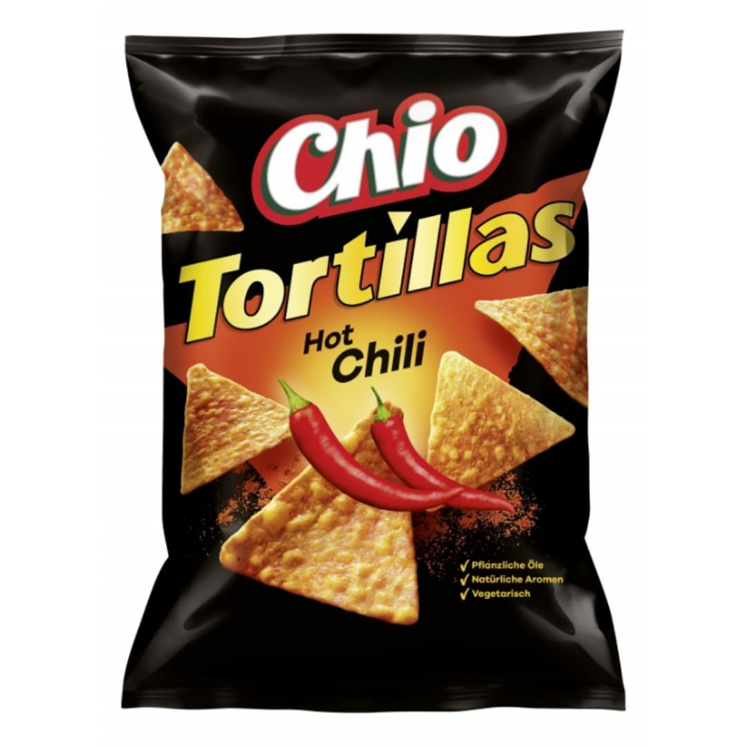 Chio Tortillas Wild Paprika Hot Chips Hot Chili 110 g X 10 Stückmit Pufai