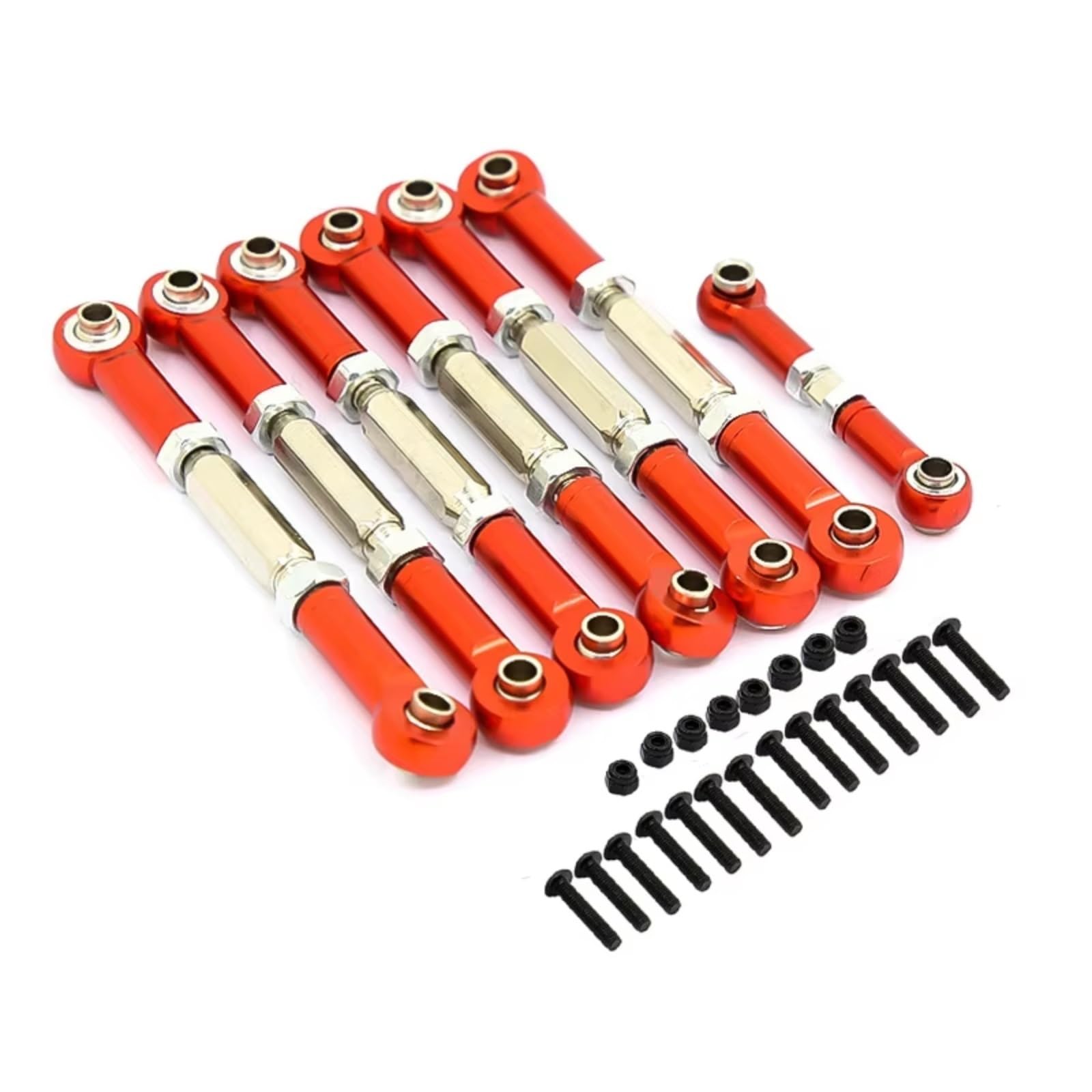 Akcesoria do Traxxas do Slash 2wd 1/10 1 zestaw kierownicy Servo Link, drążek do pociągania, akcesoria do modernizacji samochodu RC (czerwone)