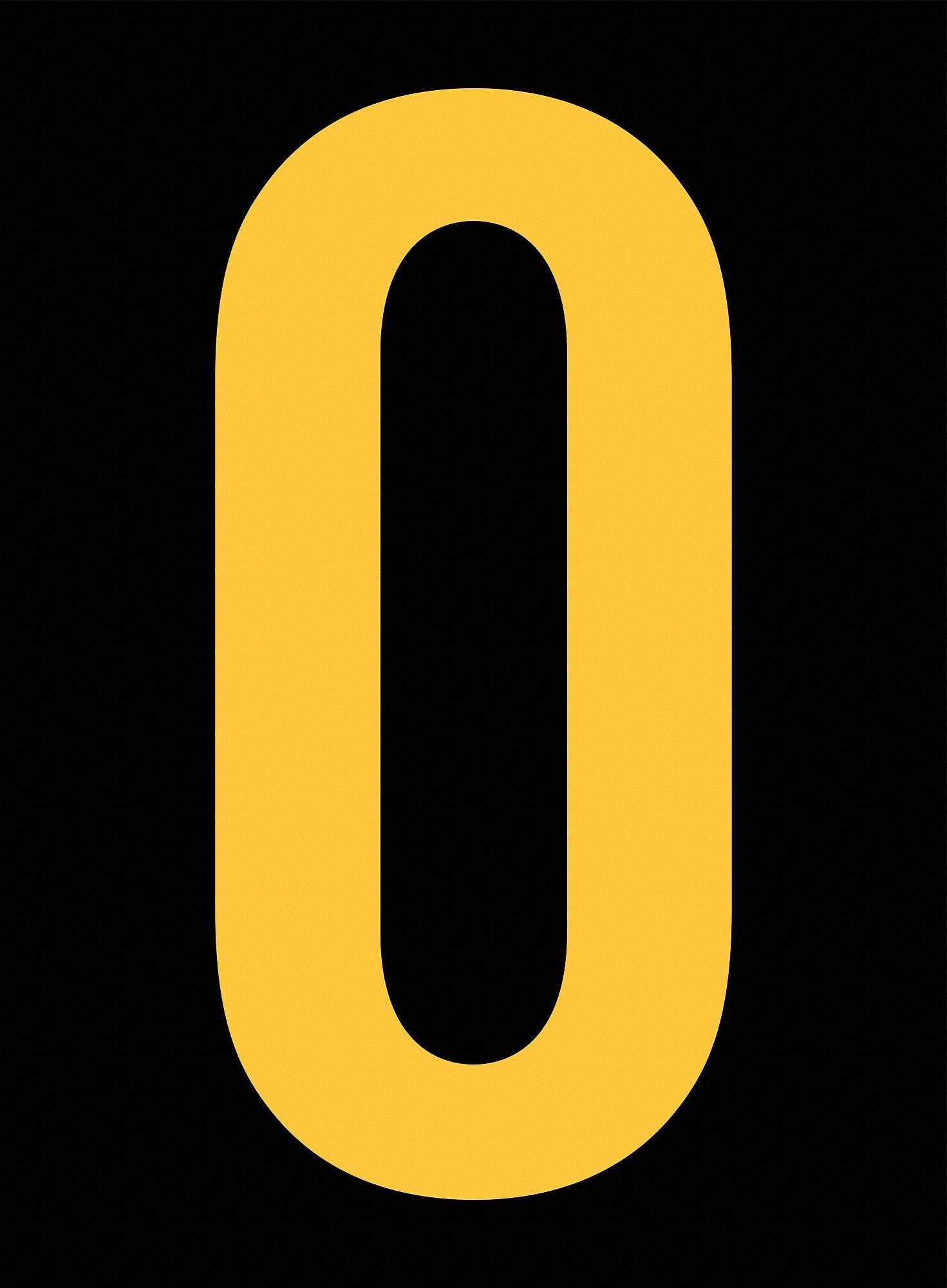 Stranco Inc Reflective Letter Label, O, Reflective Yellow on Black, 2-1/2