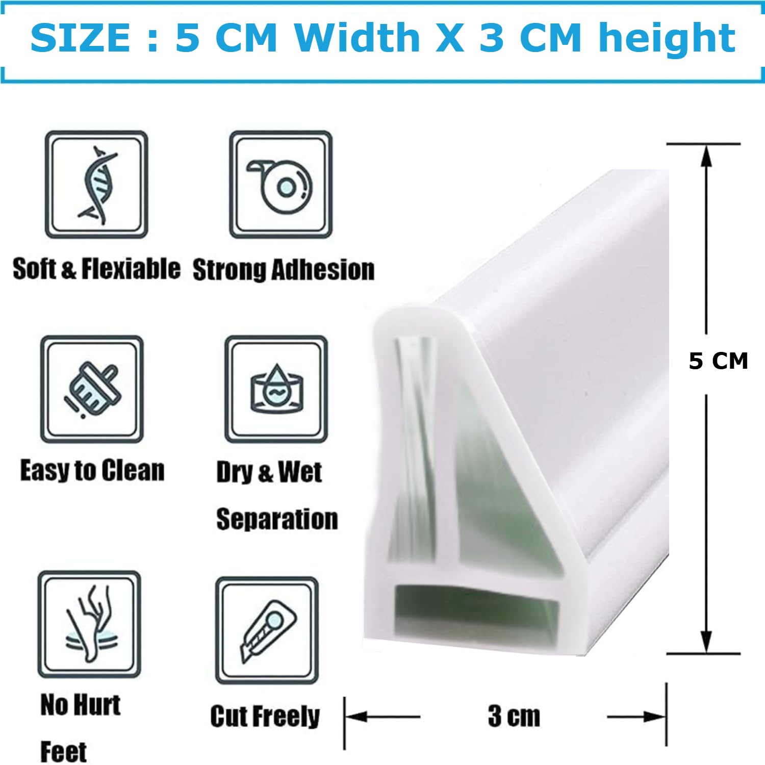 Water Stopper Strip - Bathroom & Kitchen -2 Water Stopper Strip - Bathroom & Kitchen -2