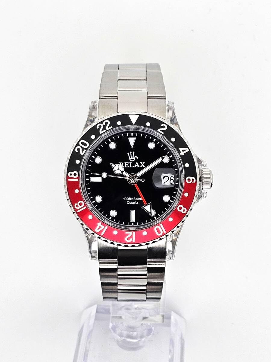 Amazon.co.jp: RELAX リラックス 王冠ロゴ GMT12-S カスタム腕時計 GMT